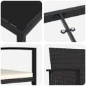 3 CZĘŚCIOWY ZESTAW DO JADALNI OGRODOWEJ CZARNY POLIRATTAN