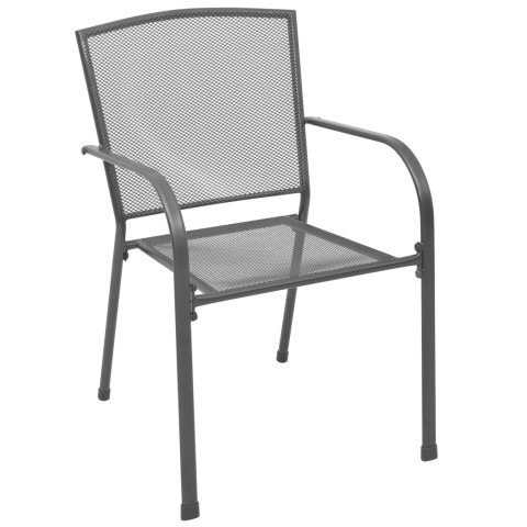 3-CZĘŚCIOWY ZESTAW DO JADALNI OGRODOWEJ ANTRACYTOWA STAL