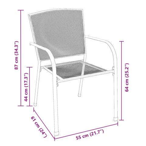 3-CZĘŚCIOWY ZESTAW DO JADALNI OGRODOWEJ ANTRACYTOWA STAL
