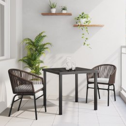 3-CZĘŚCIOWY ZESTAW DO JADALNI OGRODOWEJ BRĄZOWEGO POLI RATTANU