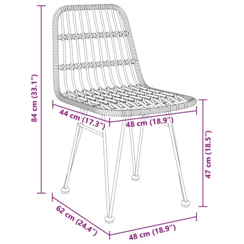 3-CZĘŚCIOWY ZESTAW DO JADALNI OGRODOWEJ CZARNY POLIRATTAN