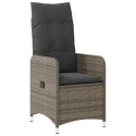 5-CZĘŚCIOWY ZESTAW DO JADALNI OGRODOWEJ Z PODUSZKAMI SZARY POLIRATTAN