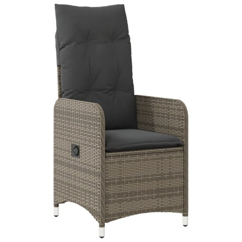 5-CZĘŚCIOWY ZESTAW DO JADALNI OGRODOWEJ Z PODUSZKAMI SZARY POLIRATTAN