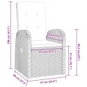 7-ELEMENTOWY ZESTAW DO JADALNI OGRODOWEJ Z PODUSZKAMI SZARY POLIRATTAN