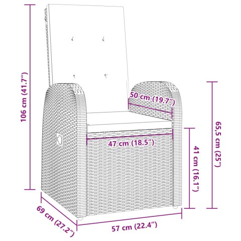 7-ELEMENTOWY ZESTAW DO JADALNI OGRODOWEJ Z PODUSZKAMI SZARY POLIRATTAN
