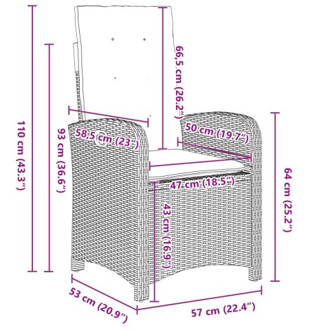 5-CZĘŚCIOWY ZESTAW JADALNIANY DO OGRODU Z PODUSZKAMI W JASNOSZARYM POLIRATTANIE