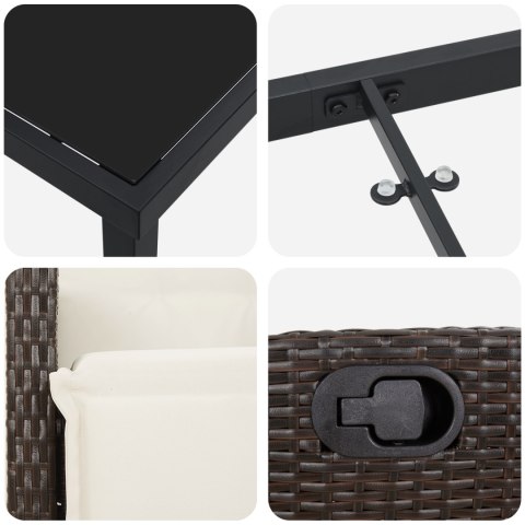 5-CZĘŚCIOWY ZESTAW OGRODOWY BRĄZOWY POLIRATTAN