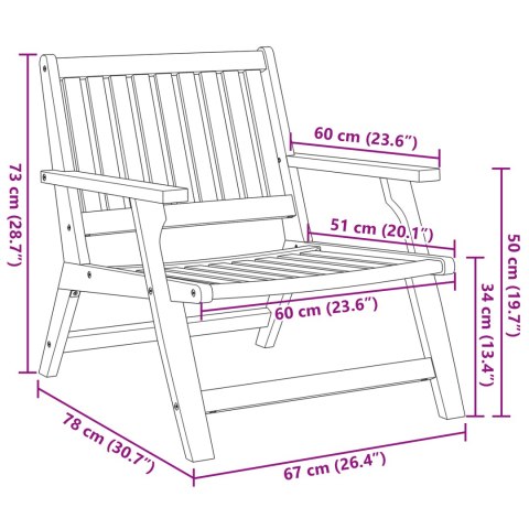 KRZESŁA OGRODOWE 2 SZT. 76X67X73,5 CM LITE DREWNO AKACJOWE