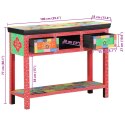 KONSOLOWY STOLIK WIELOKOLOROWY 100X30X75CM Z LITEGO DREWNA MANGO