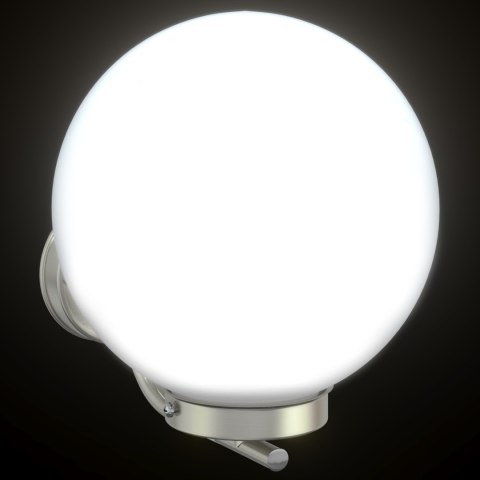 LAMPA ŚCIENNA NA ZEWNĄTRZ SREBRNA STAL NIERDZEWNA IP44