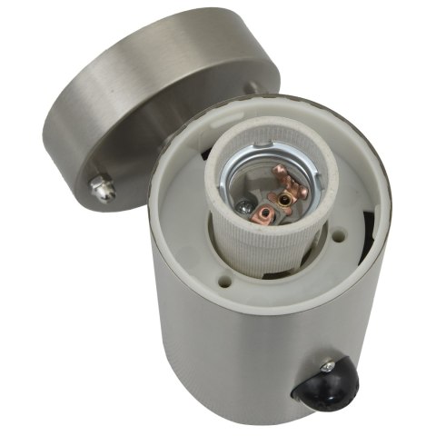 ŚCIENNA LAMPA ZEWNĘTRZNA Z CZUJNIKIEM SREBRNA STAL NIERDZEWNA IP44