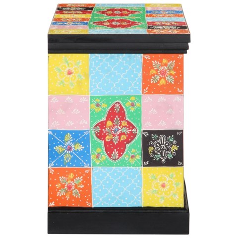 SZAFKA RTV WIELOKOLOROWA 80X35X50CM Z DREWNA MANGO