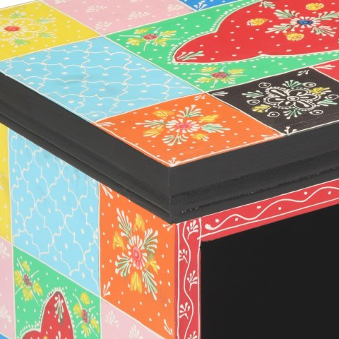 SZAFKA RTV WIELOKOLOROWA 80X35X50CM Z DREWNA MANGO