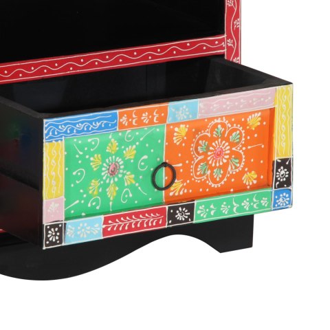 SZAFKA RTV WIELOKOLOROWA 80X35X50CM Z DREWNA MANGO