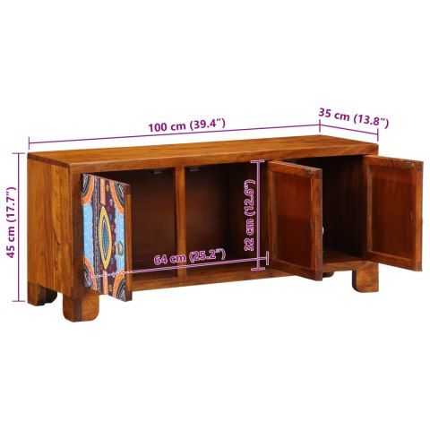 ŁAWKA DO PRZEDPOKOJU 100X35X45CM LITE DREWNO AKACJOWE