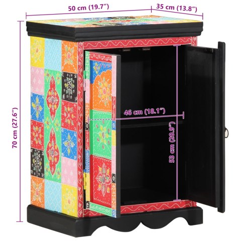 SZAFKA KOMODA WIELOKOLOROWA 50X30X75CM Z DREWNA MANGO