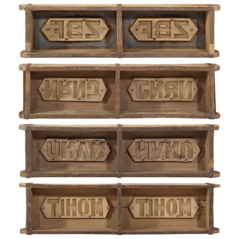 TACE 4 SZT. 60,5X15X9CM DREWNO Z ODZYSKU