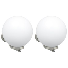 ZEWNĘTRZNE LAMPY ŚCIENNE 2 SZTUKI SREBRNY STAL NIERDZEWNA IP44