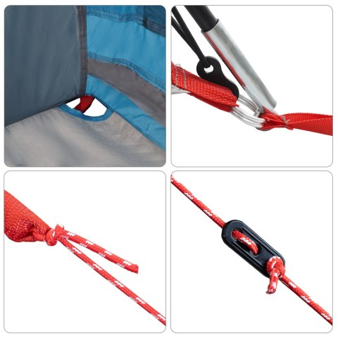 NAMIOT RODZINY Z OKNAMI KOPUŁA NIEBIESKI DLA 4 OSÓB WODOODPORNY