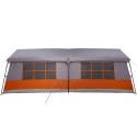 NAMIOT KEMPINGOWY Z OKNAMI SZARY I POMARAŃCZOWY 12-OSOBOWY WODOODPORNY