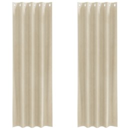 FIRANY BLACKOUT Z OCZKAMI 2 SZT. KREMOWY AKSAMIT