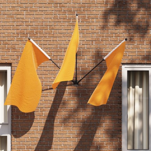 UCHWYT NA 3 FLAGI VIDAXL CZARNY MONTOWANY NA ŚCIANIE STALOWY