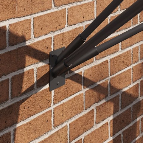 UCHWYT NA 3 FLAGI VIDAXL CZARNY MONTOWANY NA ŚCIANIE STALOWY