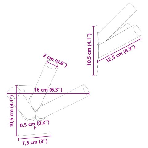 UCHWYT NA 3 FLAGI VIDAXL CZARNY MONTOWANY NA ŚCIANIE STALOWY