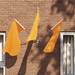 UCHWYT NA FLAGI NA 3 FLAGI MONTOWANY NA ŚCIANIE ZE STALI SREBRNEJ