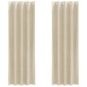 ZASŁONY ZACIEMNIAJĄCE Z OCZKAMI 2 SZT. KREMOWY AKSAMIT