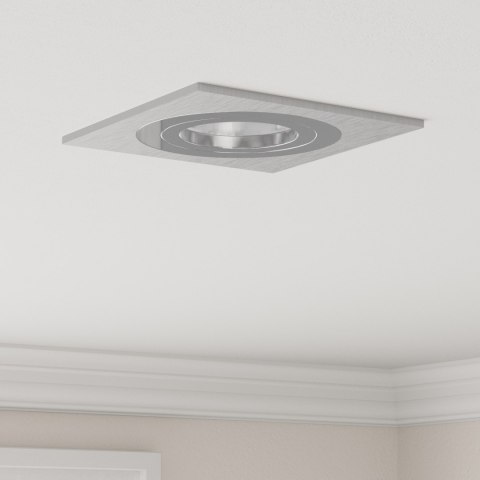 LAMPY WPUSZCZANE 24 SZT. KWADRAT GU10 SREBRNY 91X91MM