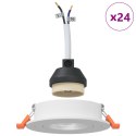 VidaXL Reflektory wpuszczane 24 szt. Okrągłe GU10 Białe Ø91 mm