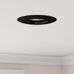 ŻARÓWKI WPUSZCZANE 6 SZT. OKRĄGŁE GU10 CZARNE Ø90MM STAL