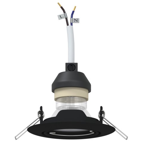 ŻARÓWKI WPUSZCZANE 6 SZT. OKRĄGŁE GU10 CZARNE Ø90MM STAL