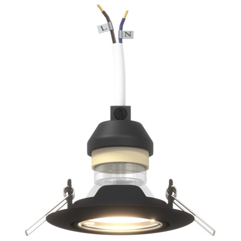 ŻARÓWKI WPUSZCZANE 6 SZT. OKRĄGŁE GU10 CZARNE Ø90MM STAL