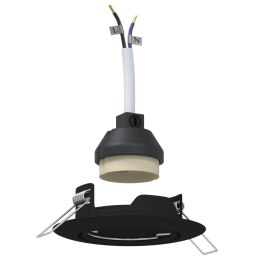 ZINTEGROWANE REFLEKTORY 12 SZT. OKRĄGŁE GU10 CZARNY Ø90MM STAL