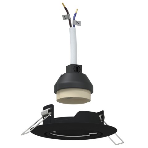 ZINTEGROWANE REFLEKTORY 12 SZT. OKRĄGŁE GU10 CZARNY Ø90MM STAL