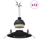 ZINTEGROWANE REFLEKTORY 12 SZT. OKRĄGŁE GU10 CZARNY Ø90MM STAL