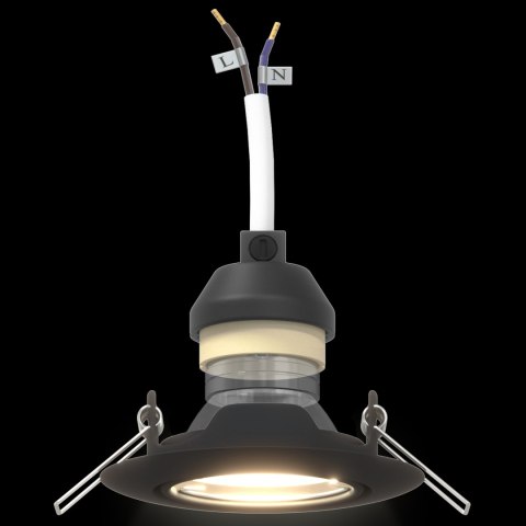 ZINTEGROWANE REFLEKTORY 12 SZT. OKRĄGŁE GU10 CZARNY Ø90MM STAL