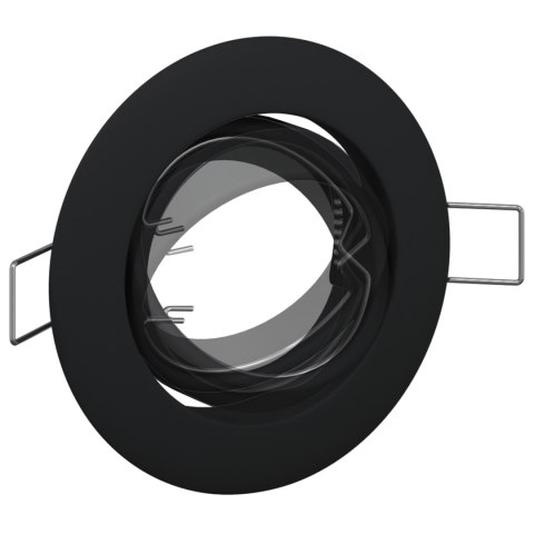 ZINTEGROWANE REFLEKTORY 12 SZT. OKRĄGŁE GU10 CZARNY Ø90MM STAL