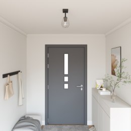 LAMPA SUFITOWA Z REGULOWANYM KLOSZEM SZKLANYM ANTRACYTOWYM E27