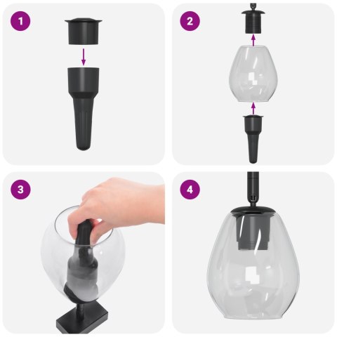 LAMPA SUFITOWA Z REGULOWANYM KLOSZEM SZKLANYM ANTRACYTOWYM E27