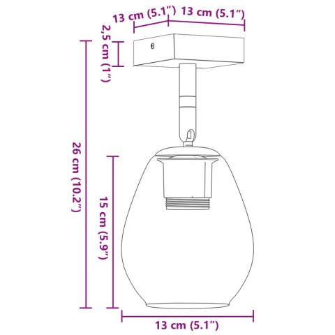LAMPA SUFITOWA Z REGULOWANYM KLOSZEM SZKLANYM ANTRACYTOWYM E27