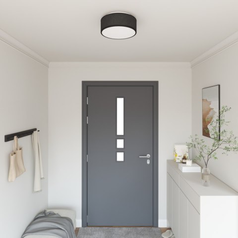 LAMPKA SUFITOWA CZARNA Z MATERIAŁU Ø 30CM E27