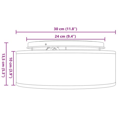 LAMPKA SUFITOWA CZARNA Z MATERIAŁU Ø 30CM E27