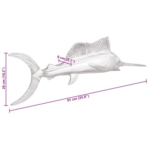 ŁAWKA ŚCIENNA RYBAKA SREBRNA 91X8X26CM ALUMINIUM OD