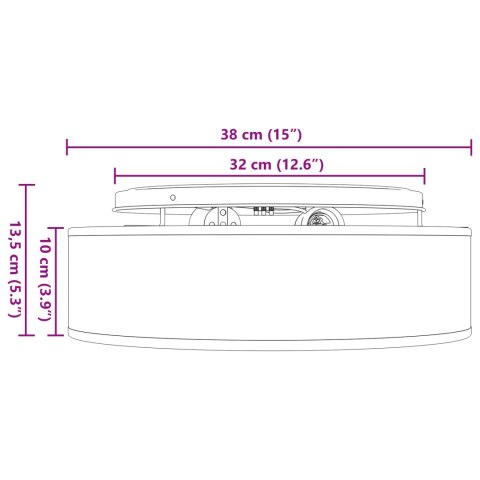 LAMPA SUFITOWA BIAŁA Ø 38CM MATERIAŁ E27