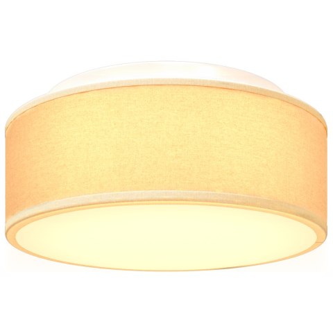 LAMPA SUFITOWA WPUSZCZANA BIAŁA Ø 30CM TKANINA E27