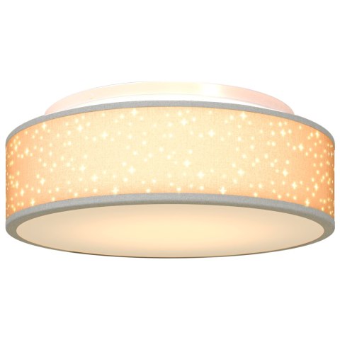 LAMPA SUFITOWA Z GWIEŹDZISTYM KLOSZEM SZARY Ø 38CM TKANINA E27
