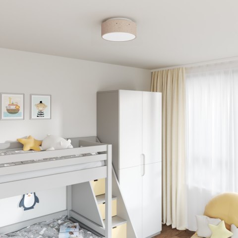 LAMPA SUFITOWA Z LAMPIONEM W GWIAZDY TAUPE Ø 30CM TKANINA E27